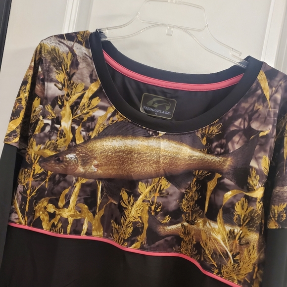 Women's Fishouflage Long sleeve fiahing shirt - Sz XL - NWT - Walleye - Picture 10 of 10